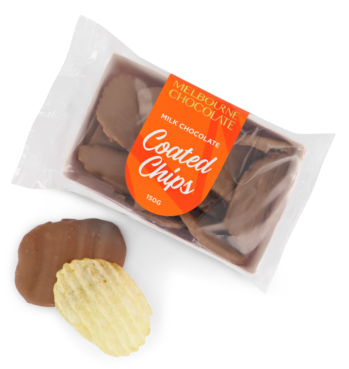 MILK CHOCOLATE COATED CHIPS