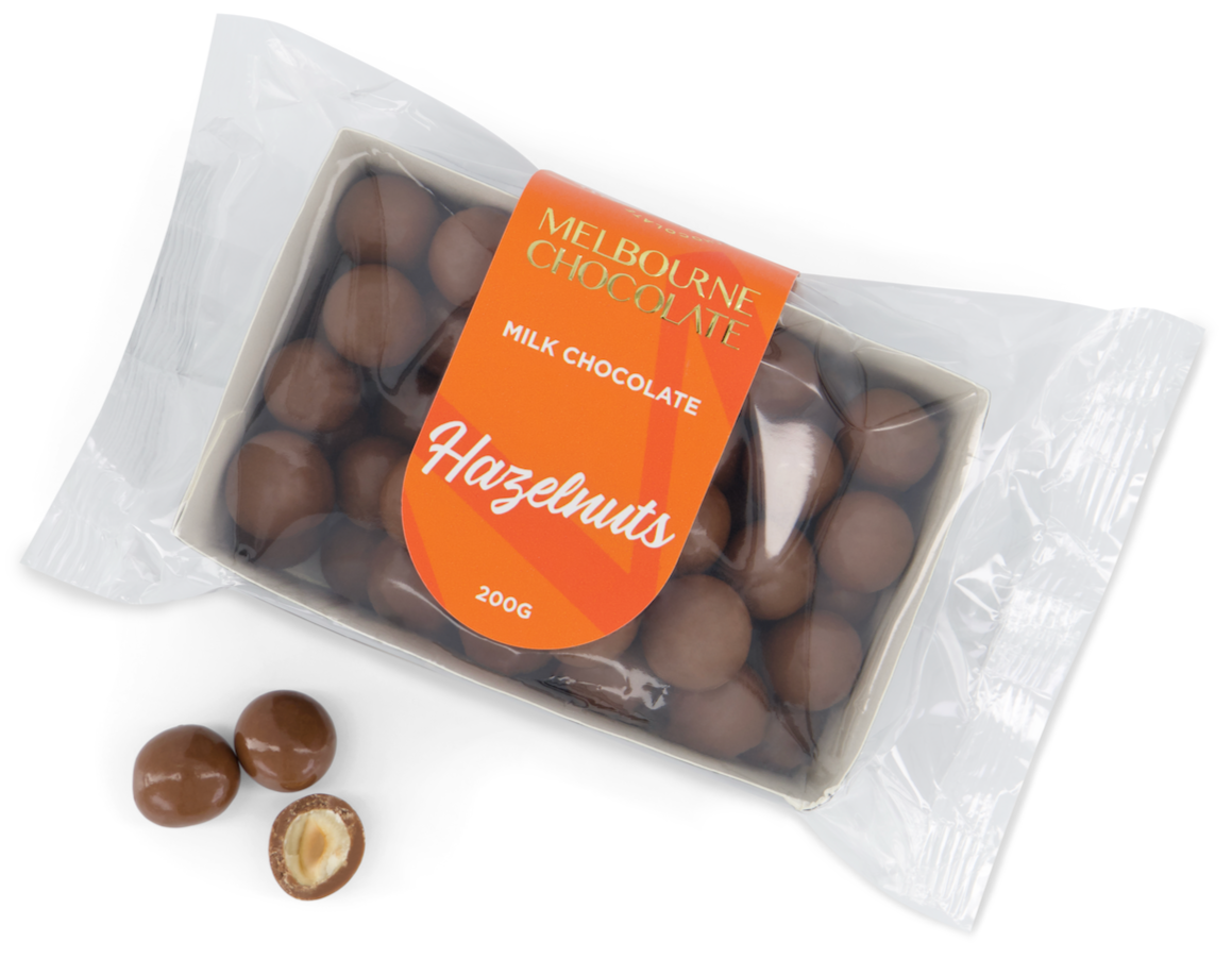 MILK CHOCOLATE
HAZELNUTS