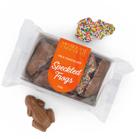 MILK CHOCOLATE SPECKLED FROGS