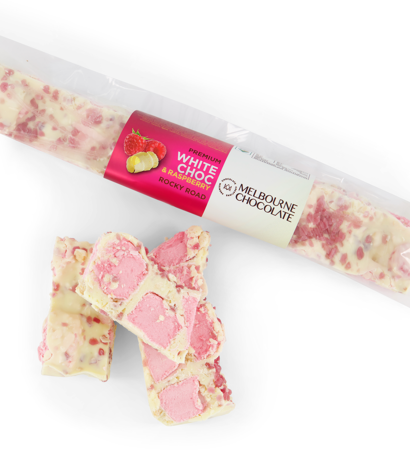 WHITE CHOC RASPBERRY ROCKY ROAD