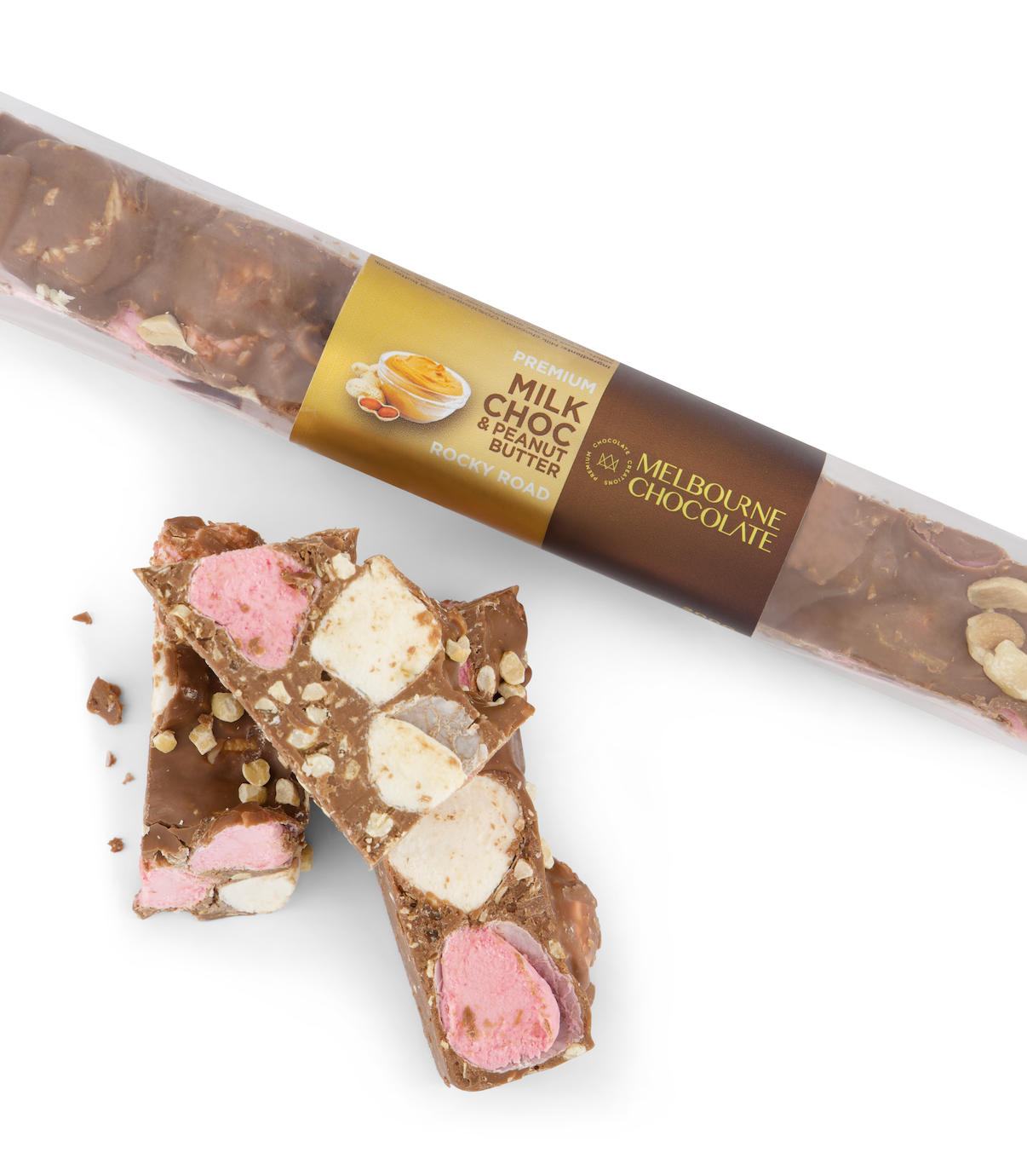 MILK CHOC & PEANUT BUTTER ROCKY ROAD