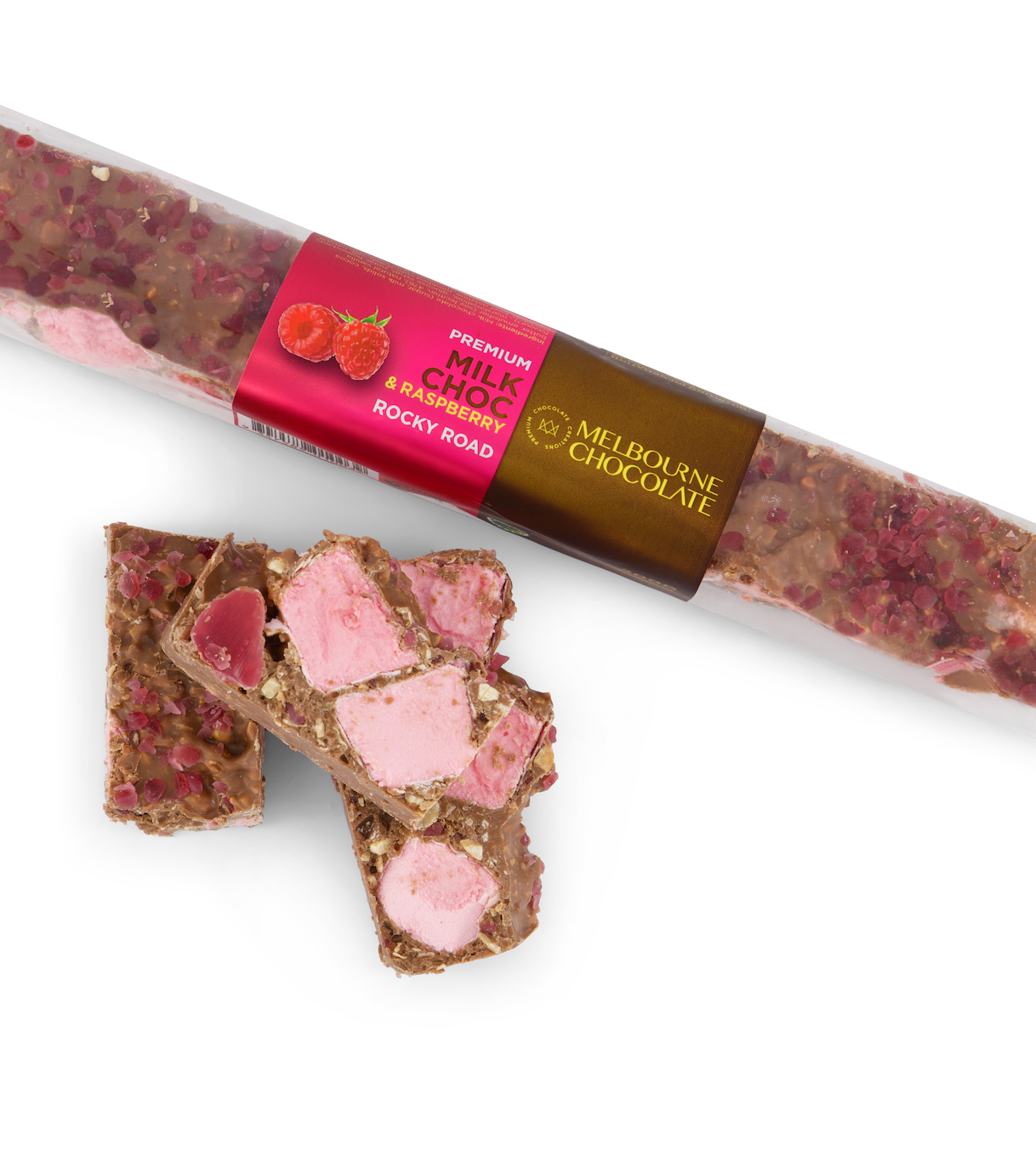 MILK CHOC & RASPBERRY Rocky Road – Melbourne Chocolate