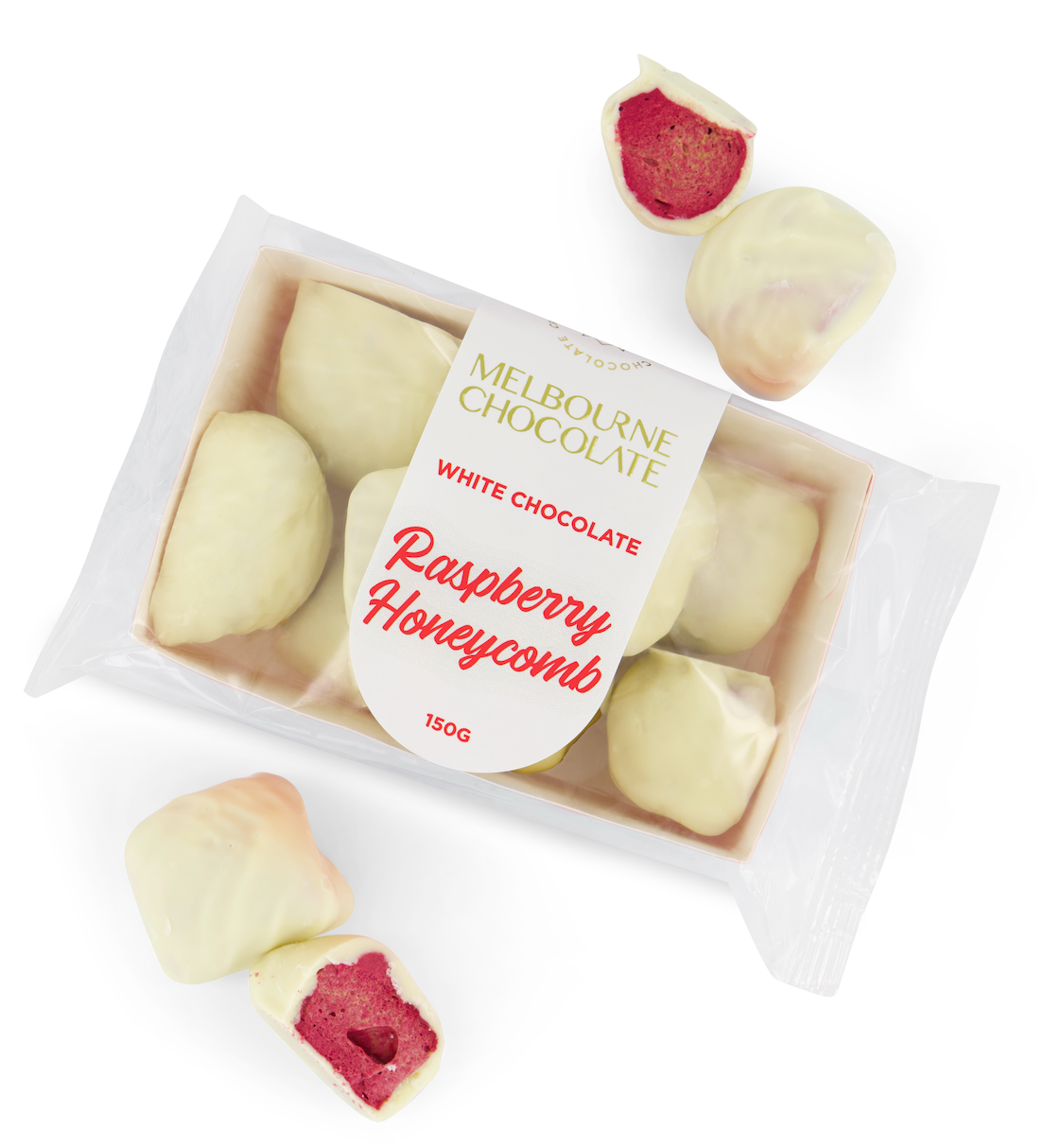 WHITE CHOCOLATE RASPBERRY HONEYCOMB