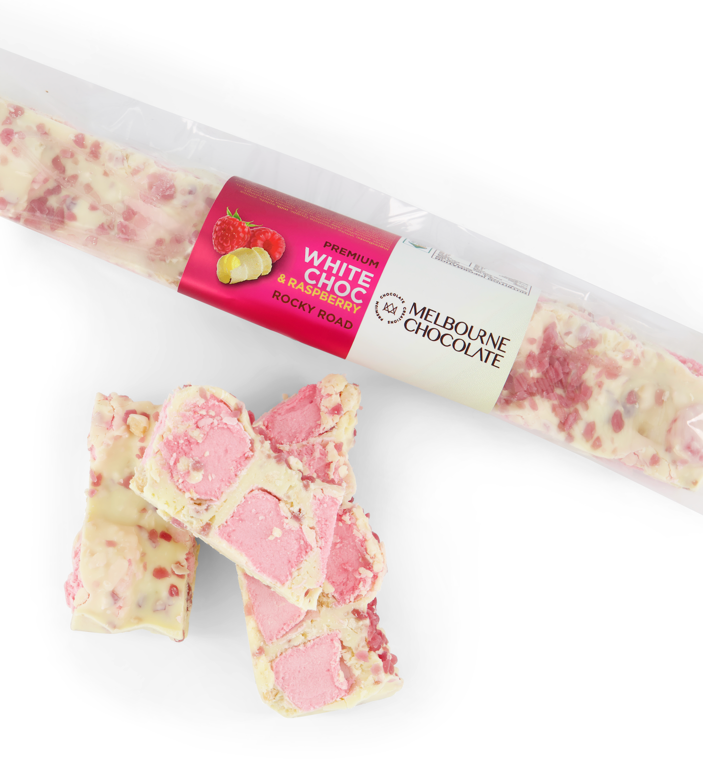 WHITE CHOC RASPBERRY ROCKY ROAD 